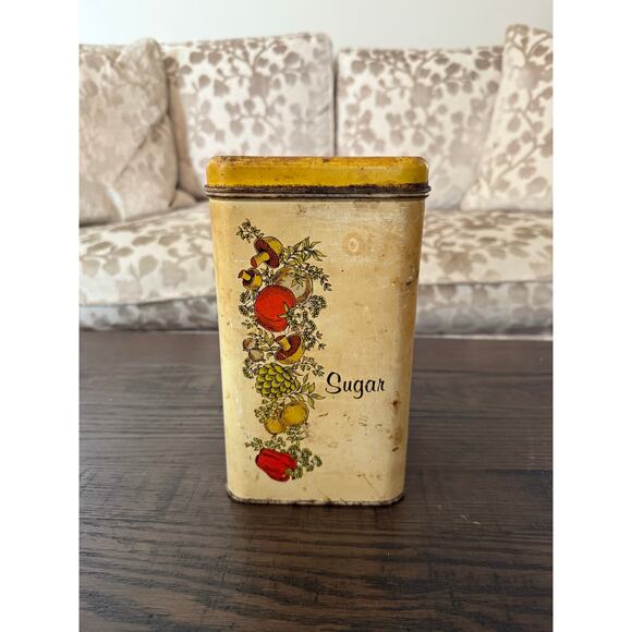Vintage Cheinco Tin Sugar & Tea Canister Set - Picture 3 of 8